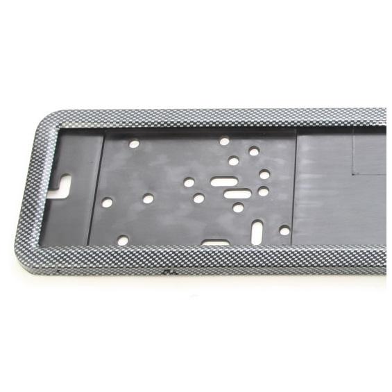 Suport numar inmatriculare INOX + finisaj CARBON, LPF 002-0