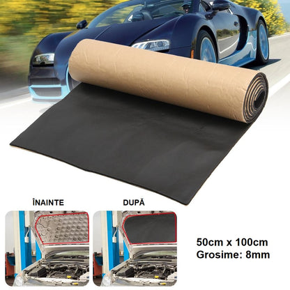 Material insonorizant auto cu exterior textil tip MOCHETA (50cm x100 cm x 8mm)-1