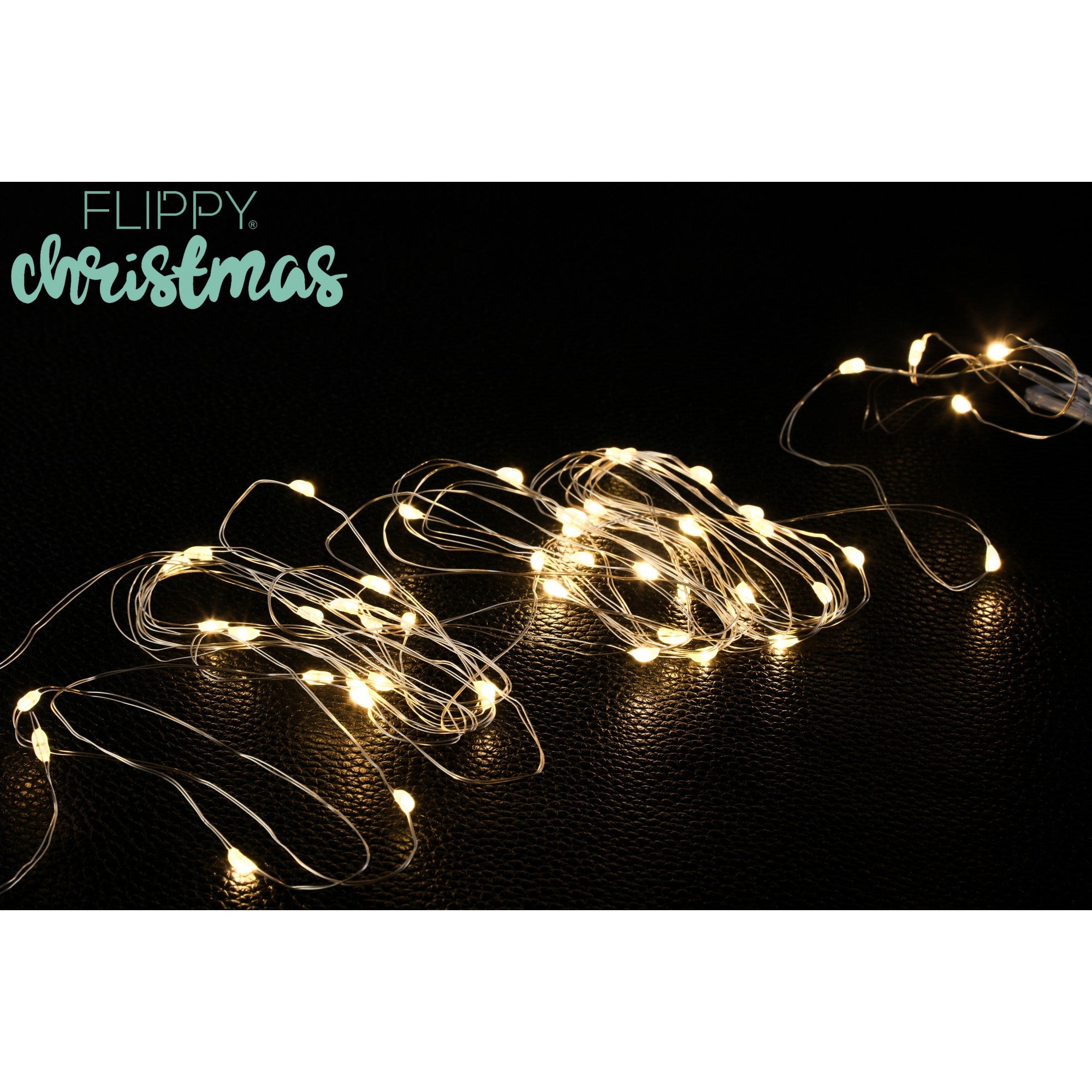 Instalatie Craciun, Liniara, 1 m, Baterii, 10 LED-uri, Alb Cald, Fir Cupru, Interior/Exterior, Flippy-5