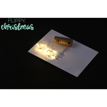 Instalatie Craciun, 1 metru, 10 LED-uri, alb cald,cu baterii,fir cupru, liniar, interior/exterior, Flippy-8