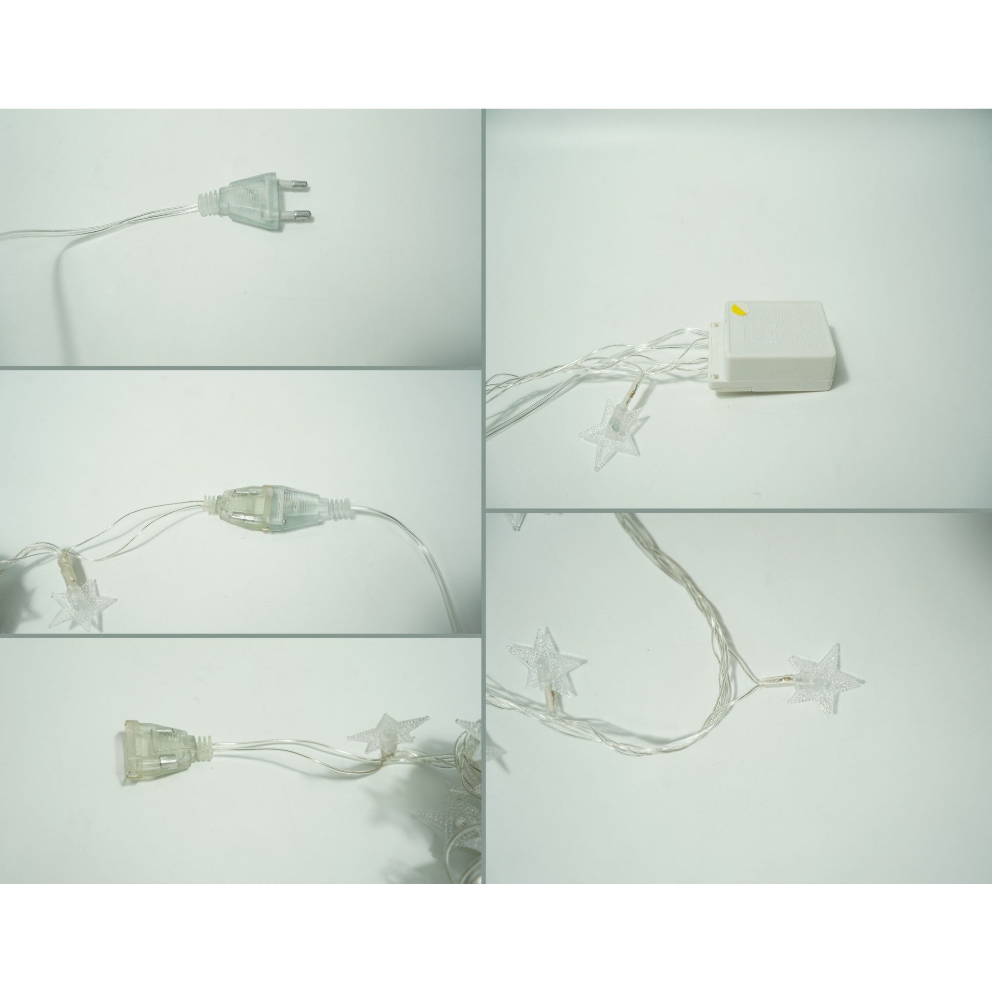 Instalatie Craciun, 10 M, 100 de LED-uri, alb-cald, model cu stelute, liniara, cu baterie, interior/exterior, Flippy-4
