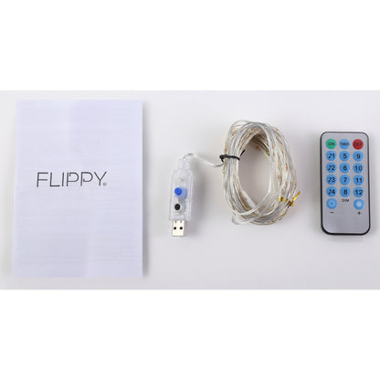Instalatie Craciun, 10 metri, 100 LED-uri, multicolor RGB, sincronizare muzica, telecomanda 12 de functii, USB, fir cupru, liniar, interior/exterior, Flippy-6