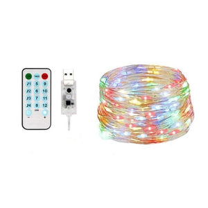 Instalatie Craciun, 10 metri, 100 LED-uri, multicolor RGB, sincronizare muzica, telecomanda 12 de functii, USB, fir cupru, liniar, interior/exterior, Flippy-0