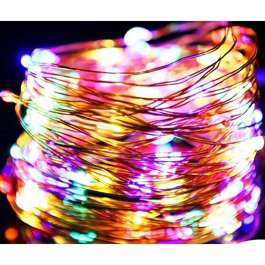 Instalatie Craciun, 10 metri, 100 LED-uri, multicolor, telecomanda 8 functii, USB, fir cupru, liniar, interior/exterior,-8