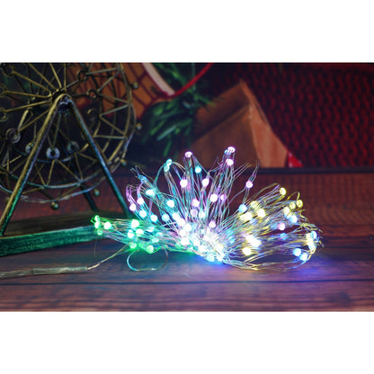 Instalatie Craciun, 10 metri, 100 LED-uri, telecomanda 32 de functii, multicolor RBG, fir cupru, USB, interior, Flippy-1