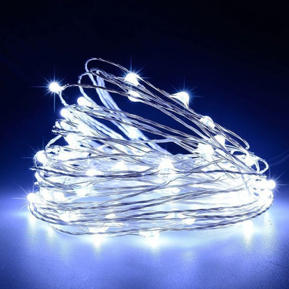 Instalatie Craciun, 10 metri, 100 LED-uri, USB, Telecomanda cu 8 functii, alb rece, Flippy-4