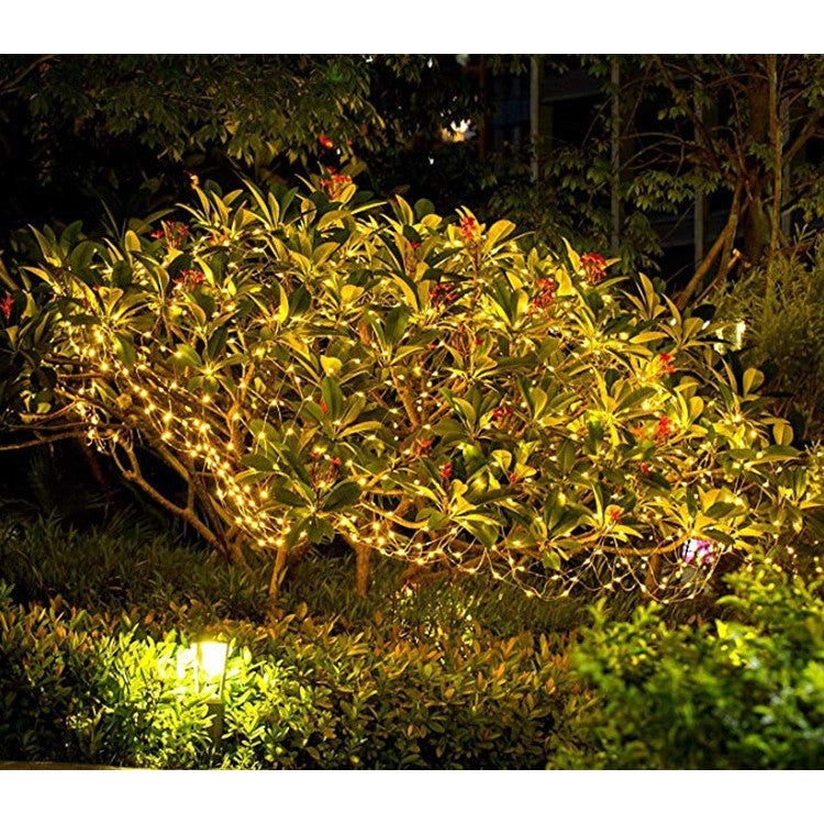 Instalatie Craciun, 100 LED-uri, 12 metri,  pentru exterior cu incarcare solara, alb cald, Flippy-3