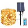 Instalatie Craciun, 100 LED-uri, 12 metri,  pentru exterior cu incarcare solara, alb cald, Flippy-0