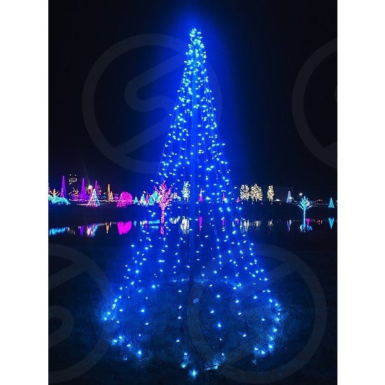 Instalatie Craciun, 105 m, 1050 Led-uri ,Liniara, Albastru, 8 jocuri de lumini, Transformator, Interconectabila, Prelungitor 5 m inclus, Fir Transparent, Flippy-4