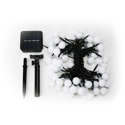 Instalatie Craciun, 12 metri, 100 de LED-uri cu ornament tip Bulb, 8 jocuri de lumini alb rece, cu energie solara, liniar, interior/exterior, Flippy-4