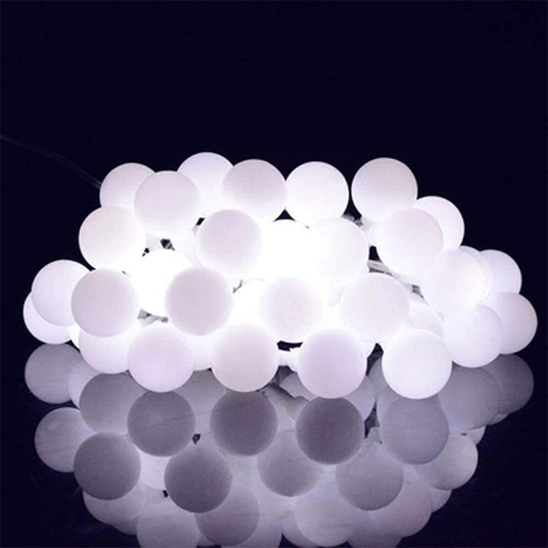 Instalatie Craciun, 12 metri, 100 de LED-uri cu ornament tip Bulb, 8 jocuri de lumini alb rece, cu energie solara, liniar, interior/exterior, Flippy-5