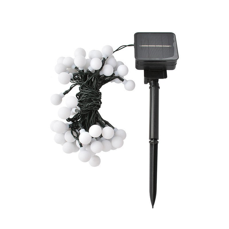 Instalatie Craciun, 12 metri, 100 de LED-uri cu ornament tip Bulb, 8 jocuri de lumini alb rece, cu energie solara, liniar, interior/exterior, Flippy-6