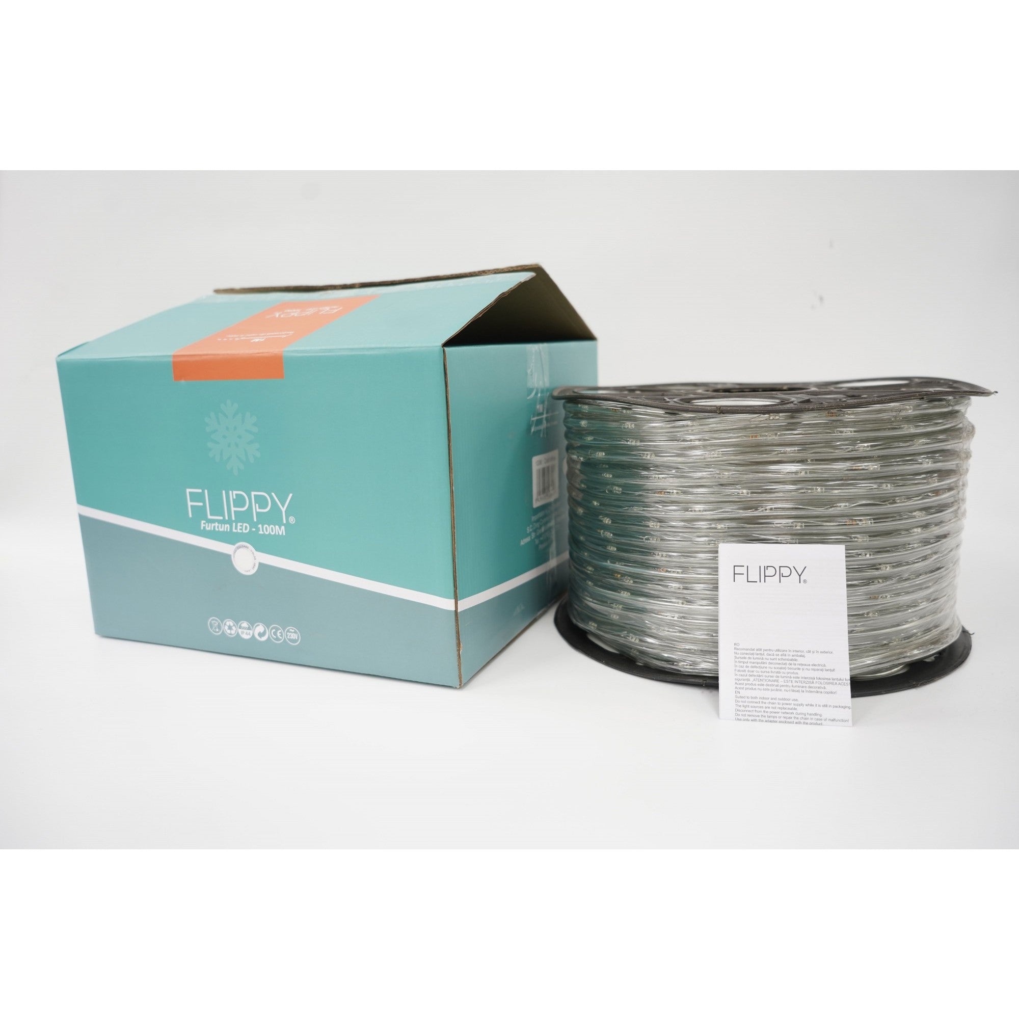Instalatie Craciun, 2 m, 48 Led-uri, Furtun Luminos, Alb rece, Transformator, Sectionabila, 220 V, Flippy-7