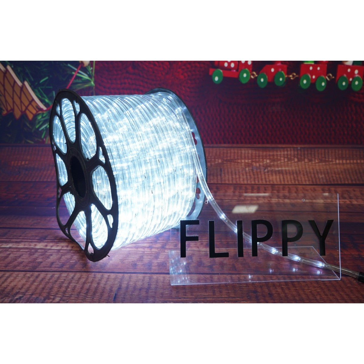 Instalatie Craciun, 2 m, 48 Led-uri, Furtun Luminos, Alb rece, Transformator, Sectionabila, 220 V, Flippy-10