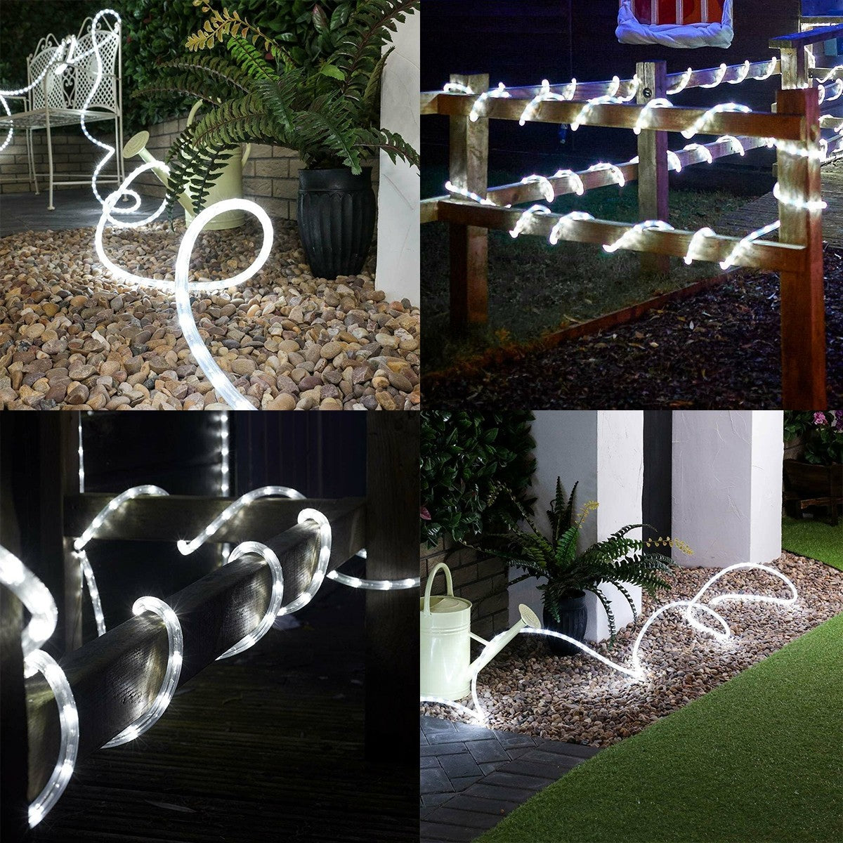 Instalatie Craciun, 2 m, 48 Led-uri, Furtun Luminos, Alb rece, Transformator, Sectionabila, 220 V, Flippy-15