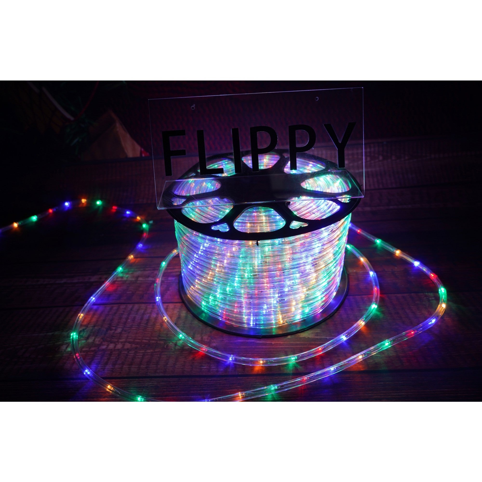Instalatie Craciun, 2 m, 48 Led-uri, Furtun Luminos, Multicolor, Transformator, Sectionabila, 220 V, Flippy-4