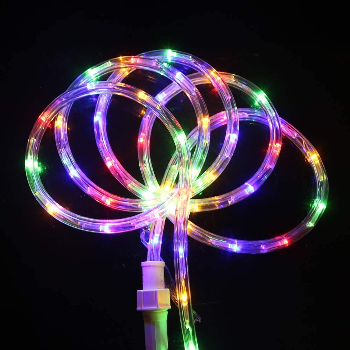 Instalatie Craciun, 2 m, 48 Led-uri, Furtun Luminos, Multicolor, Transformator, Sectionabila, 220 V, Flippy-6
