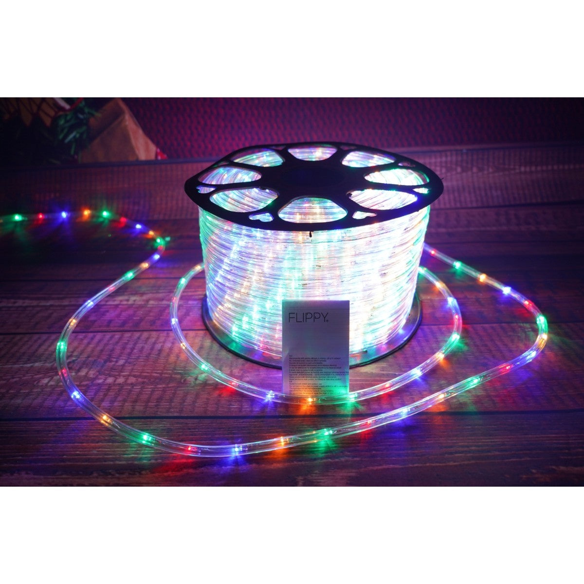 Instalatie Craciun, 2 m, 48 Led-uri, Furtun Luminos, Multicolor, Transformator, Sectionabila, 220 V, Flippy-7