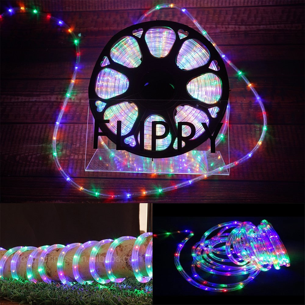 Instalatie Craciun, 2 m, 48 Led-uri, Furtun Luminos, Multicolor, Transformator, Sectionabila, 220 V, Flippy-14