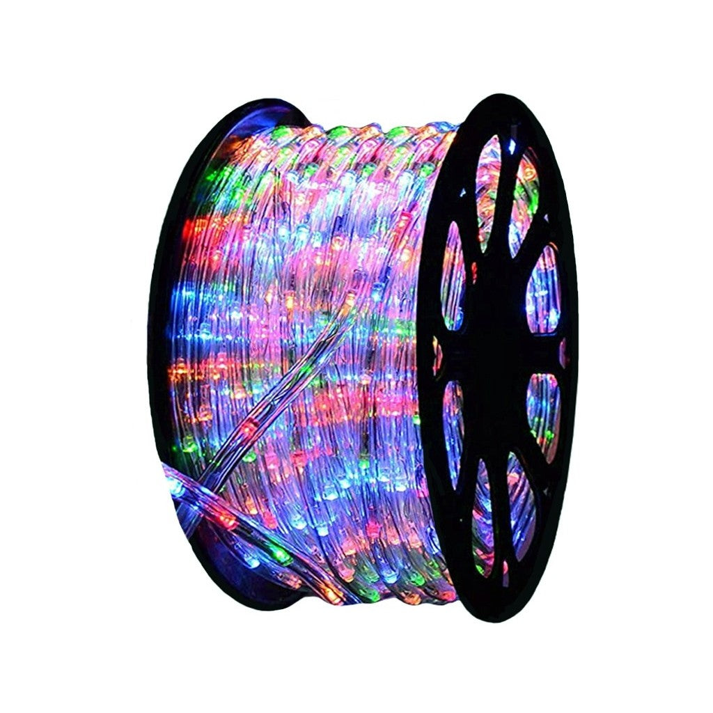 Instalatie Craciun, 2 m, 48 Led-uri, Furtun Luminos, Multicolor, Transformator, Sectionabila, 220 V, Flippy-0