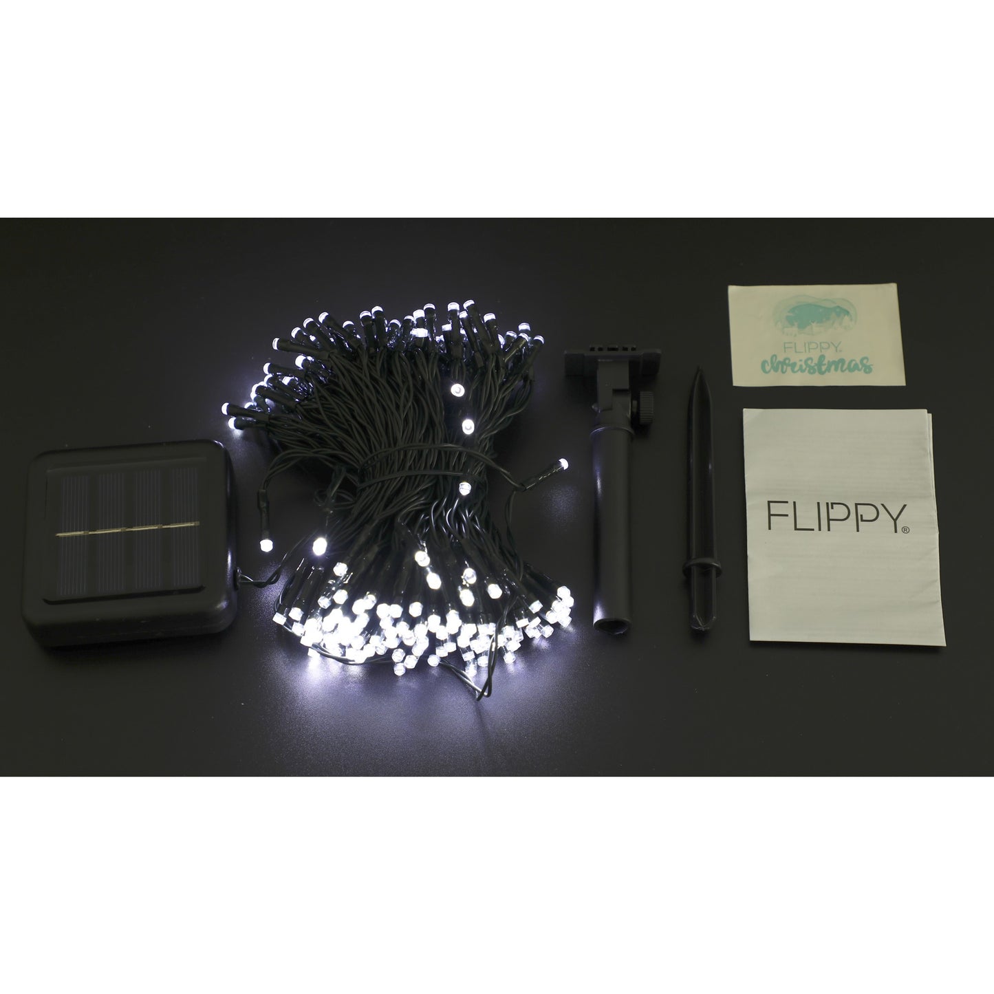 Instalatie Craciun, 20 metri, 200 de LED-uri, Alb Rece, cu energie solara, fir de cupru, liniar, interior/exterior, Flippy-4