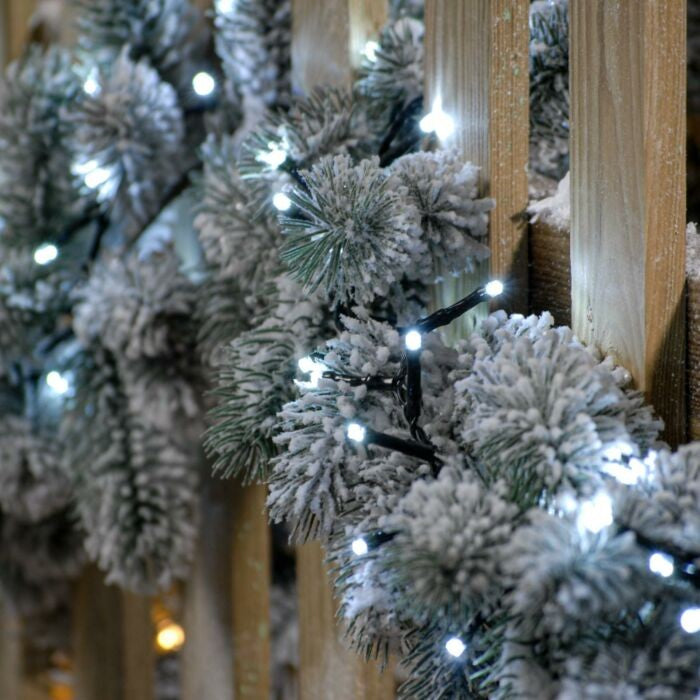Instalatie Craciun, 20 metri, 200 de LED-uri, Alb Rece, cu energie solara, fir de cupru, liniar, interior/exterior, Flippy-9