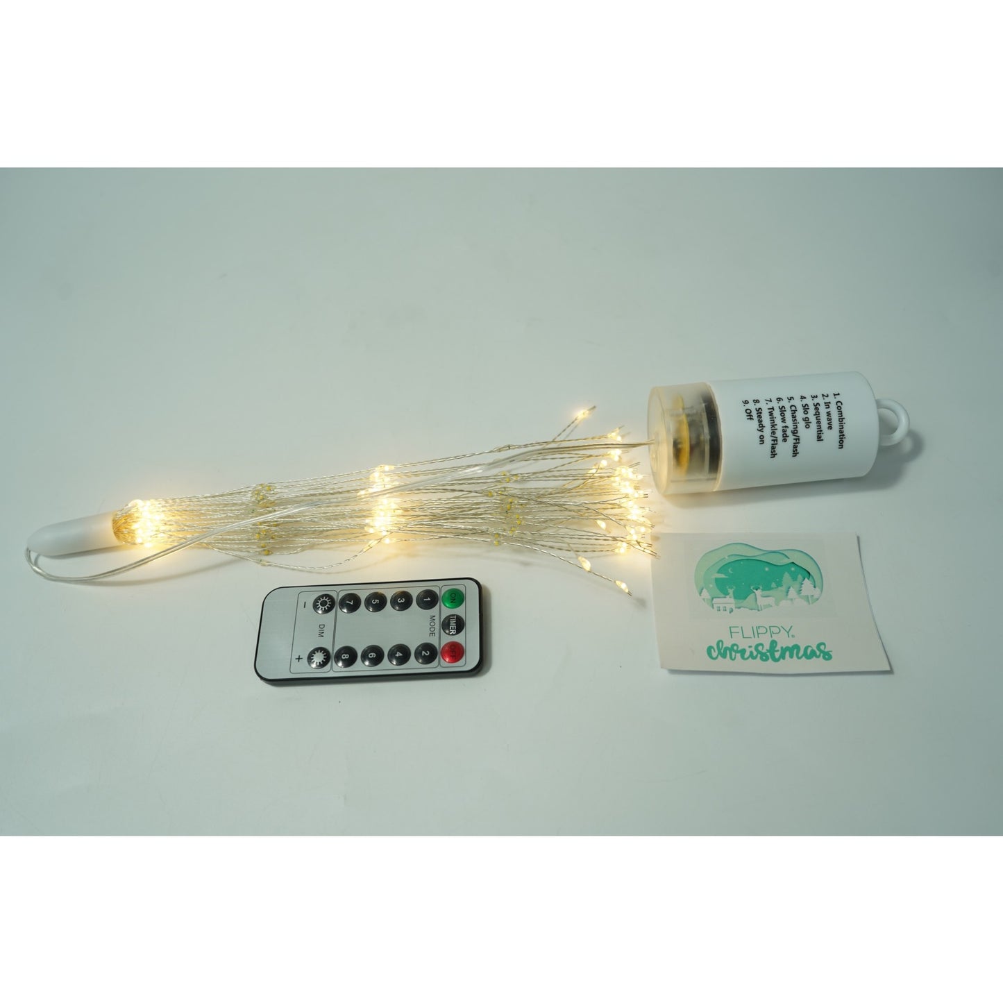 Instalatie Craciun, Flippy, 200 LED-uri, Telecomanda 8 functii, Incarcare Solara, Explozie Fireworks, Fir Cupru, interior/exterior, Alb Cald-4