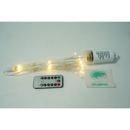 Instalatie Craciun, Flippy, 200 LED-uri, Telecomanda 8 functii, Incarcare Solara, Explozie Fireworks, Fir Cupru, interior/exterior, Alb Cald-4