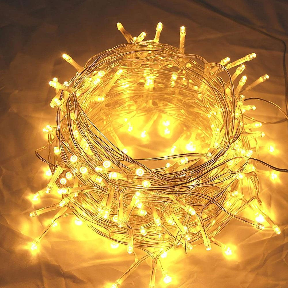 Instalatie Craciun Tip Turturi, IP44, 25 m, 715 Led-uri, Alb cald, 8 jocuri de lumini, 31 V, Telecomanda inclusa, Interconectabila, Prelungitor 3 m inclus, Fir Cupru, Flippy, Interior/Exterior-1