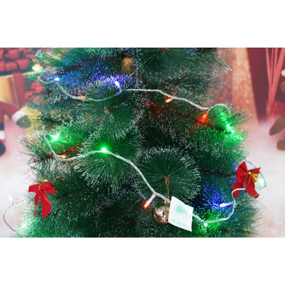 Instalatie Craciun, 30 m, 300 Led-uri ,Liniara, Rosu/Albastru/Rosu/Verde, Flash, Transformator, Interconectabila, Prelungitor 5 m inclus, Fir Verde, Flippy-3