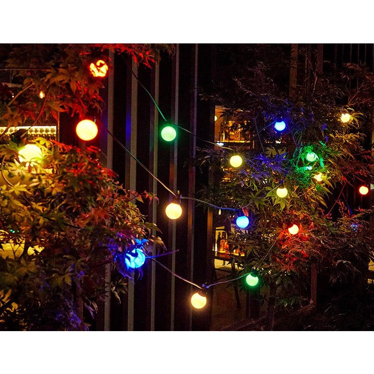Instalatie Craciun, 5 metri, 15 Becuri LED rotunde, pentru exterior cu incarcare la sursa de curent si telecomanda cu 8 functii, Flippy-4