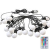 Instalatie Craciun, 5 metri, 15 Becuri LED rotunde, pentru exterior cu incarcare la sursa de curent si telecomanda cu 8 functii, Flippy-0