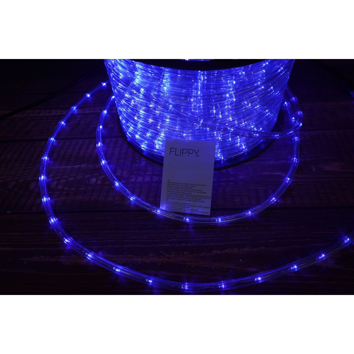 Instalatie Craciun, 46 m, 1104 Led-uri, Furtun Luminos, Albastru, Transformator, Sectionabila, 220 V, Flippy-8