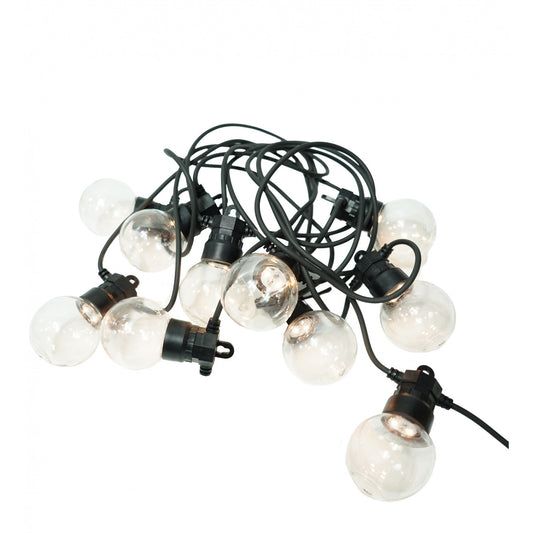 Instalatie Craciun, 5 M, 10 de LED-uri, alb-cald, model cu bulb, liniara, solara, interior/exterior, Flippy-0