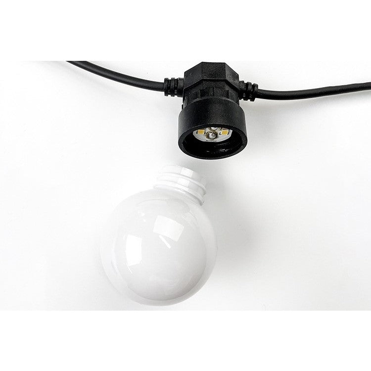 Instalatie Craciun, 5 metri, 10 Becuri LED rotunde, pentru exterior cu incarcare la sursa de curent si telecomanda cu 8 functii, Flippy-6