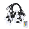 Instalatie Craciun, 5 metri, 10 Becuri LED rotunde, pentru exterior cu incarcare la sursa de curent si telecomanda cu 8 functii, Flippy-0