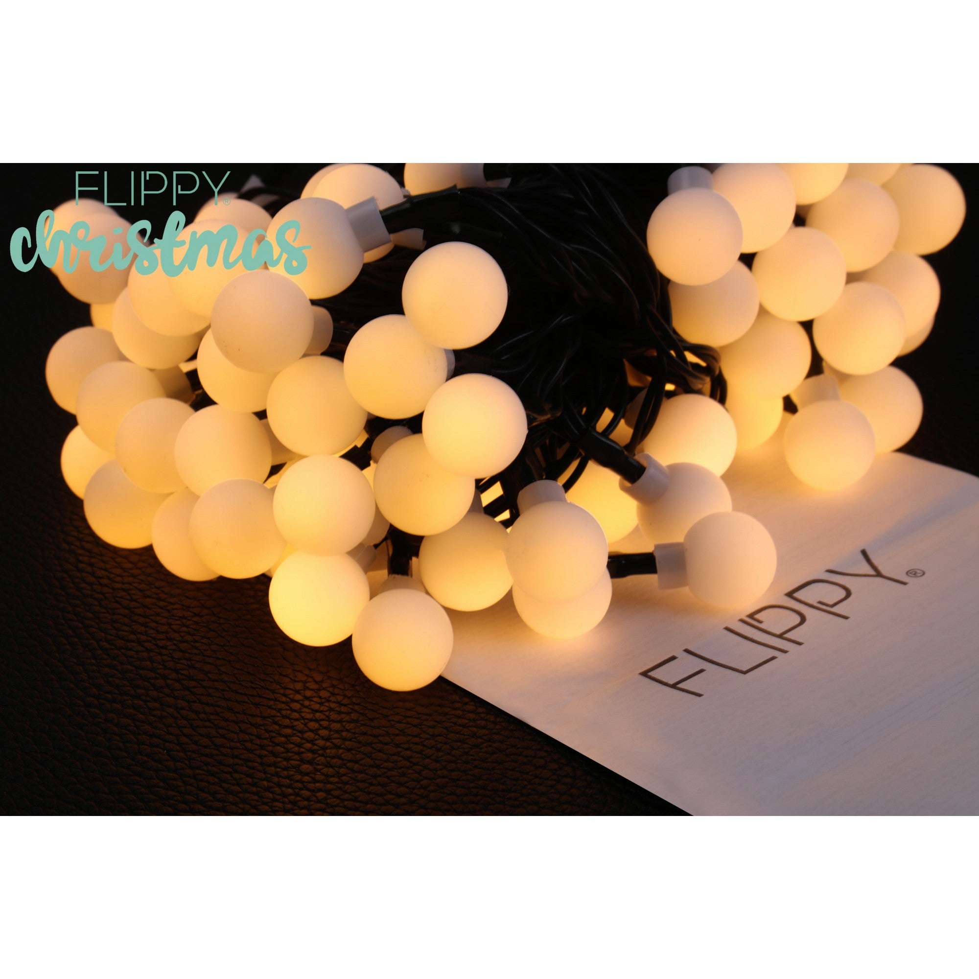 Instalatie Craciun, 5 metri, 20 de LED-uri cu ornament tip Bulb, 8 jocuri de lumini alb cald, cu energie solara, liniar, cablu verde, interior/exterior, Flippy-4