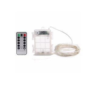 Instalatie Craciun, 5 metri, 50 LED-uri, cu Baterii si Telecomanda cu 8 functii, Multicolor, Flippy-0