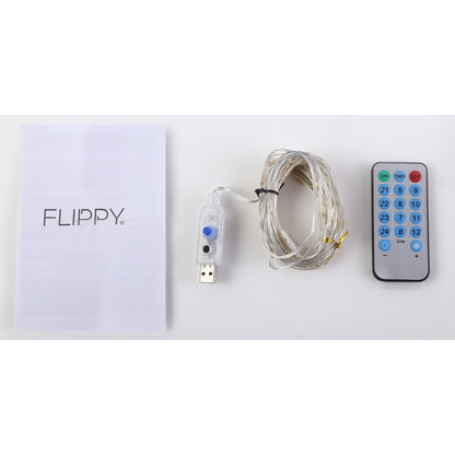 Instalatie Craciun, 5 metri, 50 LED-uri, multicolor RGB, sincronizare muzica, telecomanda 12 de functii, USB, fir cupru, liniar, interior/exterior, Flippy-4