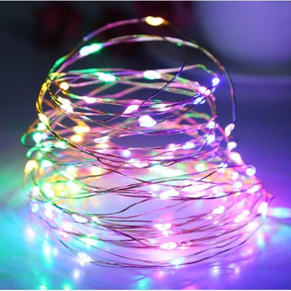 Instalatie Craciun, 5 metri, 50 LED-uri, multicolor RGB, sincronizare muzica, telecomanda 12 de functii, USB, fir cupru, liniar, interior/exterior, Flippy-7