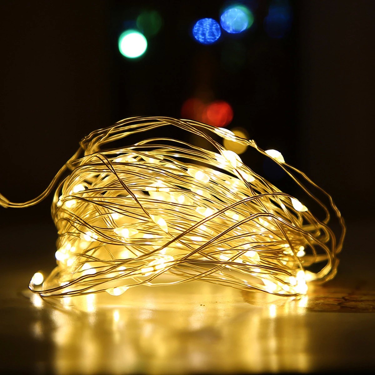 Instalatie Craciun, 5 metri, 50 LED-uri, USB, Telecomanda cu 8 functii, alb cald, Flippy-4