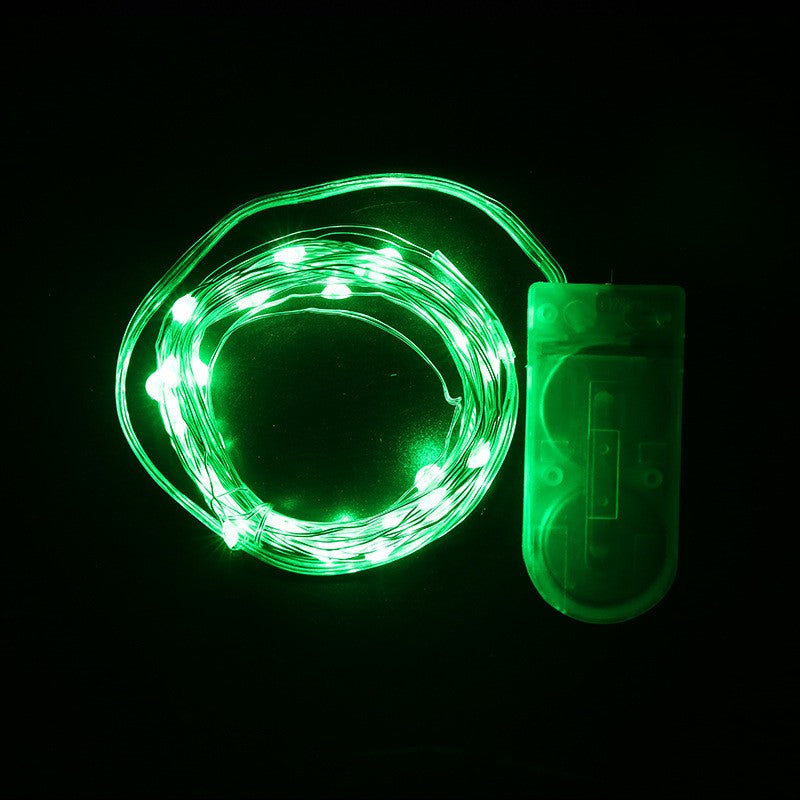 Instalatie Craciun, 5 metri, 50 LED-uri, Verde, cu baterii, fir cupru, liniar, interior/exterior, Flippy-1