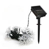Instalatie Craciun, 6.5 metri, 30 Becuri LED tip Flori de cires, pentru exterior cu incarcare solara, Alb rece, Flippy-0