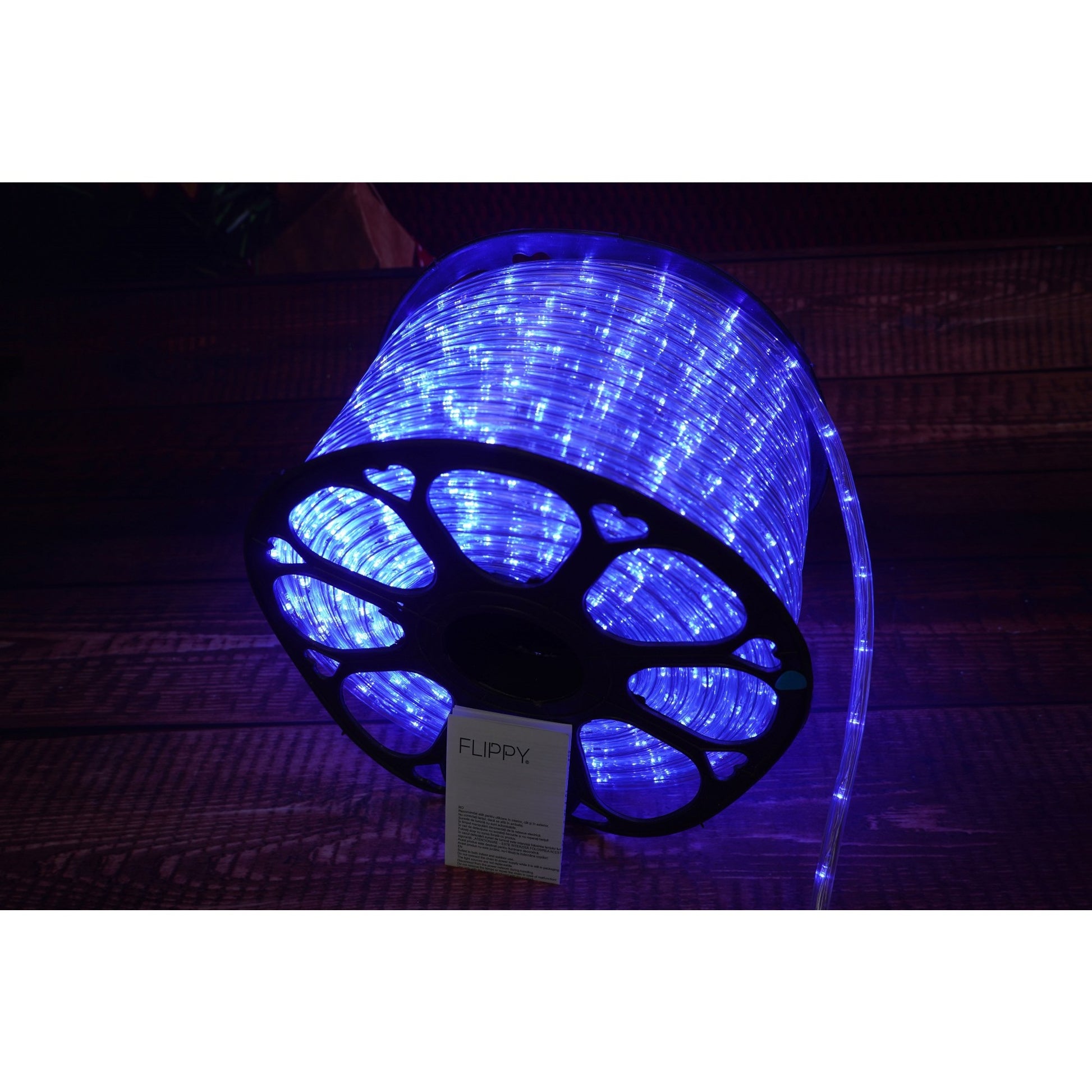 Instalatie Craciun, 62 m, 1488 Led-uri, Furtun Luminos, Albastru, Transformator, Sectionabila, 220 V, Flippy-2