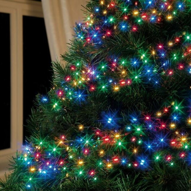 Instalatie Craciun, 95 m, 950 Led-uri ,Liniara, Rosu/Albastru/Rosu/Verde, Flash, Transformator, Interconectabila, Prelungitor 3 m inclus, Fir Verde, Flippy-4