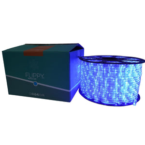 Instalatie Craciun, 96 m, 2304 Led-uri, Furtun Luminos, Albastru, Transformator, Sectionabila, 220 V, Flippy-0