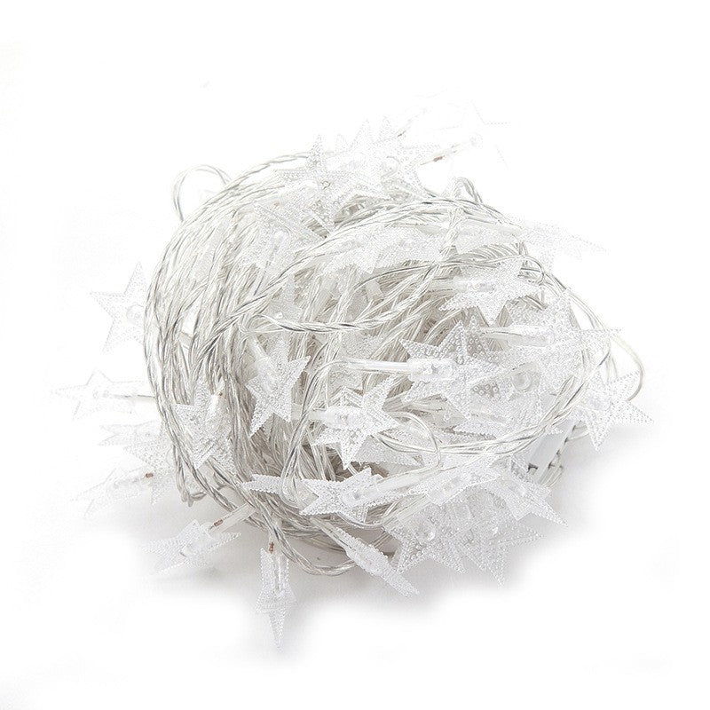 Instalatie Craciun cu baterii, 10 metri, 80 LED-uri tip Stea, fir Transparent, Multicolor, Flippy-2