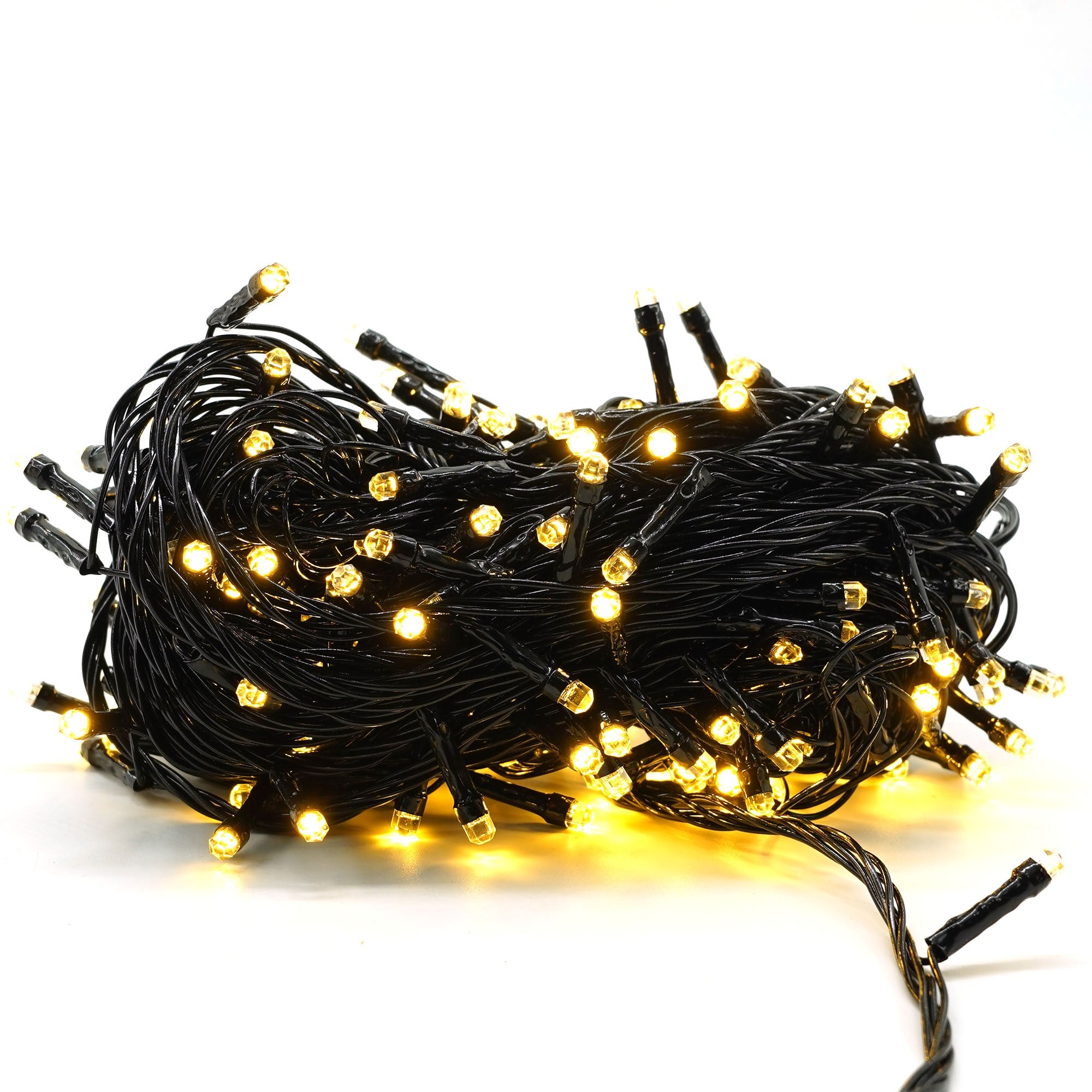 Instalatie de Craciun liniara Yoto, 17 m, din care 1 m cablu priza 220V, 200 LED, 8 jocuri de lumini, beculet in 6 colturi, pentru interior, controler, fir negru, alb cald-3