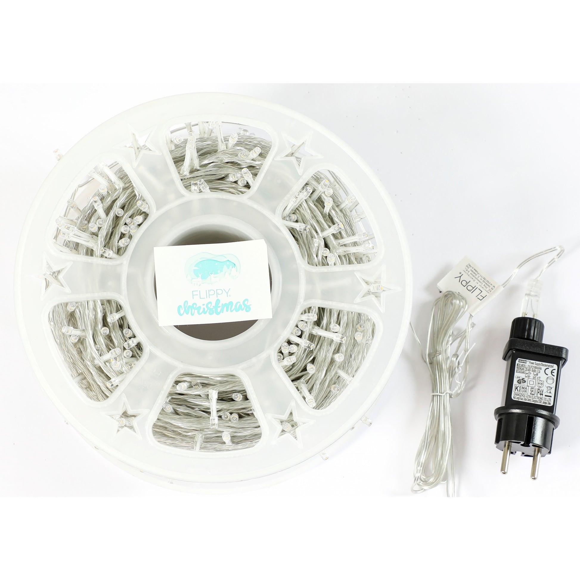 Instalatie Craciun liniara cu transformator, 100m, alb cald, 1000 LED-uri, fir transparent, 8 jocuri de lumini, Flippy-4