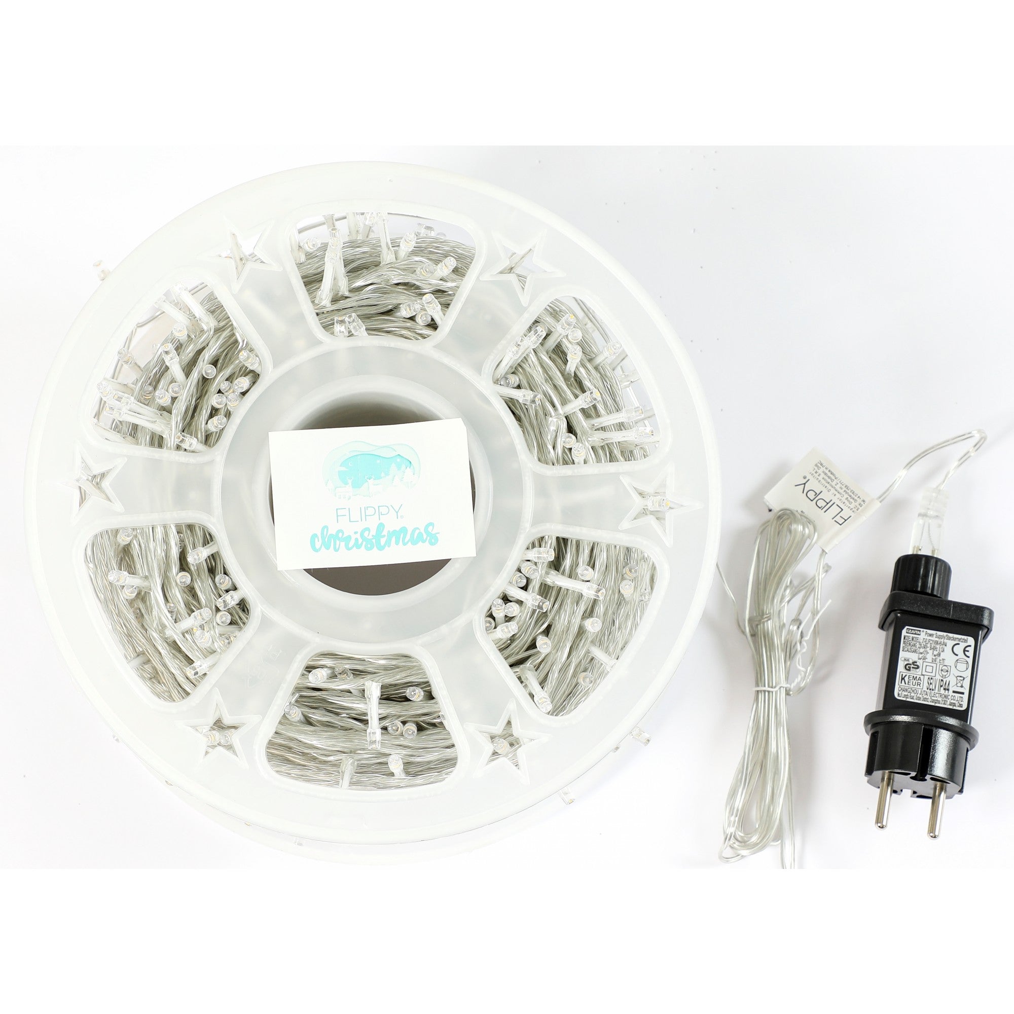 Instalatie Craciun liniara cu transformator, 100m, alb cald, 1000 LED-uri, fir transparent, 8 jocuri de lumini, Flippy-4